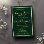 Invitación Elegante y elegante Forest Green Gold Bar Mitzvah<br><div class="desc">Esta elegante, elegante y moderna invitación al bar Mitzvah, decorado con un verde bosque y un falso oro, es el diseño perfecto para su hijo. Esta lujosa invitación dorada y verde es perfecta para cualquier joven elegante y sofisticado, y es el lugar ideal para un evento fiesta moderno y elegante....</div>