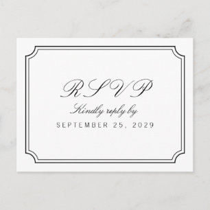 Invitación Elegante y elegante postal de respuesta simple en 