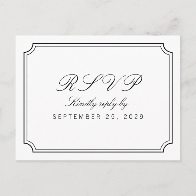 Invitación Elegante y elegante postal de respuesta simple en  (Anverso)