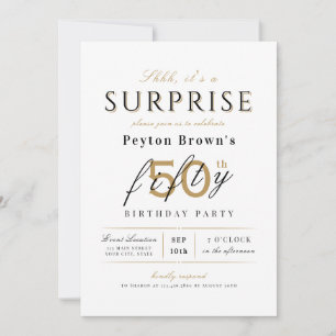 Invitación Elegante y elegante sorpresa 50 años