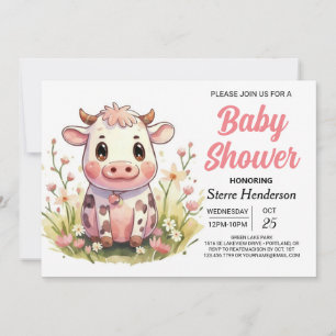 Invitación Elegante y encantado bebé de vaca recién nacido Sh