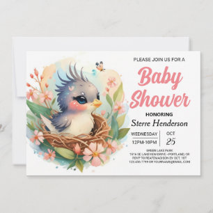 Invitación Elegante y encantado Boho Bird Baby Shower