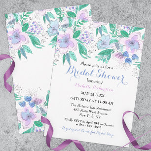 Invitación Elegante y encantadora acuarela Floral Bridal Duch