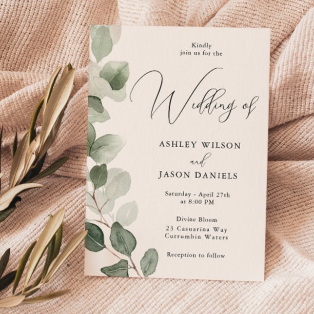 Invitación Elegante y espléndido Boda de la vegetación (Subido por el creador)