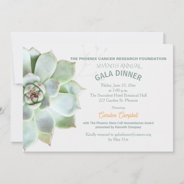 Invitación Elegante y exitosa cena de gala (Anverso)