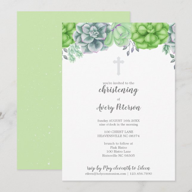 Invitación Elegante y exitosa cruz cristiana religiosa (Anverso / Reverso)