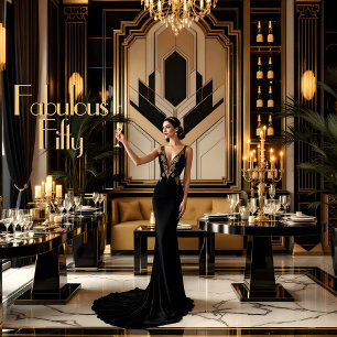 Invitación Elegante y fabulosa Mujer Art Deco del siglo XX