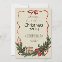 Invitación elegante y festiva a la fiesta de Navid
