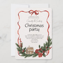 Invitación elegante y festiva a la fiesta de Navid