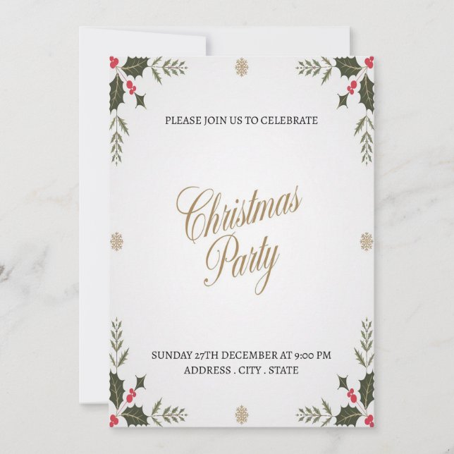 Invitación elegante y festiva para una fiesta de N (Anverso)