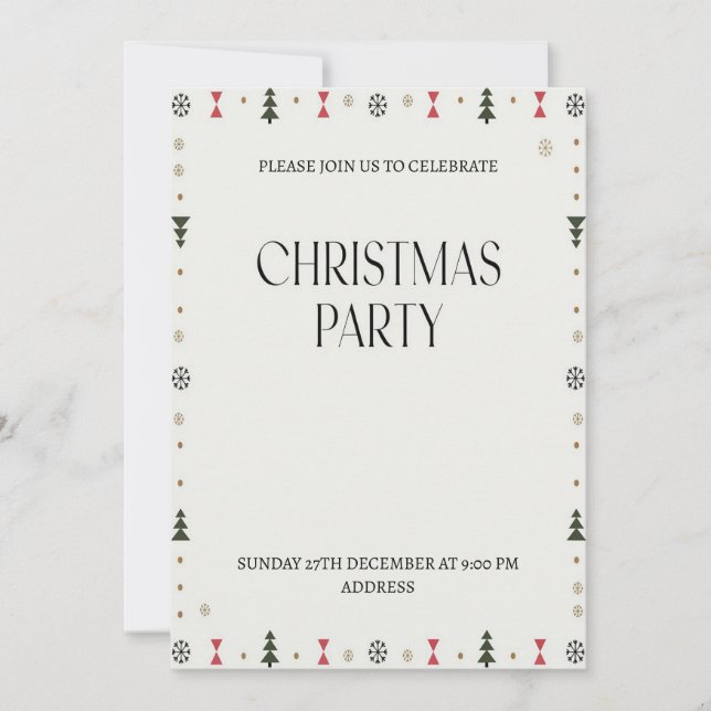 Invitación elegante y festiva para una fiesta de N (Anverso)