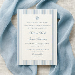 Invitación Elegante y formal boda de invierno azul