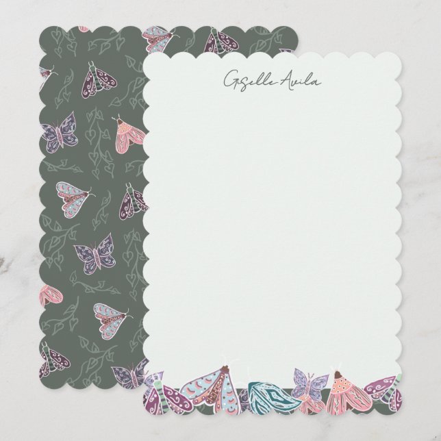 Invitación Elegante y hermosa Moth de Crepúsculo pintado a ma (Anverso / Reverso)