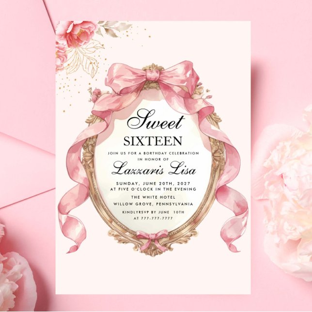 Invitación Elegante y lindo Fiesta Floral Cumpleaños Dulce (Subido por el creador)