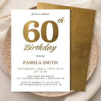 Invitación Elegante y lujoso clásico de imitación de oro 60 c