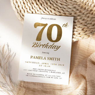 Invitación Elegante y lujoso clásico falso cumpleaños 70 de o