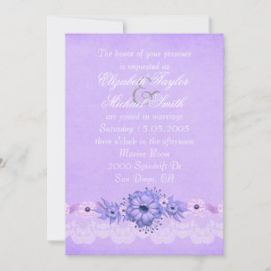 Invitación Elegante y lujoso Lace Spring Violet Wedding Invit