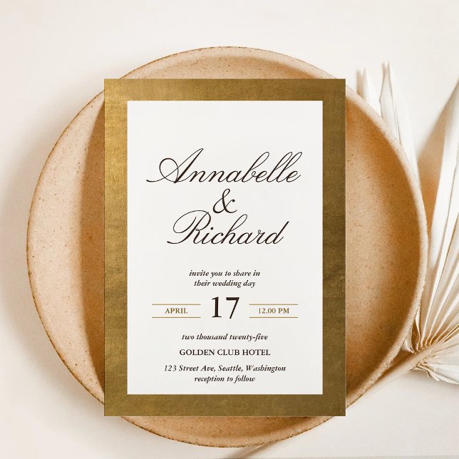 Invitación Elegante y lujoso oro rico salva la fecha (Subido por el creador)
