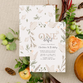 Invitación Elegante y maravilloso mariposa floral 1º cumpleañ