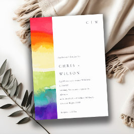 Invitación Elegante y minimalista Boda del arcoiris del orgul