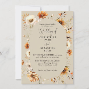 Invitación Elegante y Moda Boho Fall Boda de Flores Silvestre