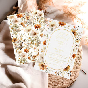 Invitación Elegante y Moda Boho Fall Boda de Flores Silvestre