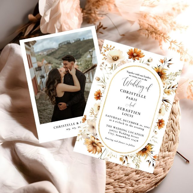 Invitación Elegante y Moda Boho Fall Boda de Flores Silvestre (Subido por el creador)