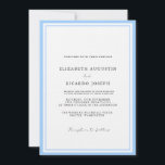 Invitación Elegante y Moda Script Boda Azul<br><div class="desc">Presentamos nuestra exquisita y polvorienta suite de invitaciones a la boda azul,  donde la elegancia atemporal se une al encanto contemporáneo.</div>