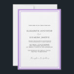 Invitación Elegante y Moda Script Lavender Boda<br><div class="desc">Presentamos nuestra exquisita suite de invitaciones a la boda de Lavender,  donde la elegancia atemporal se une al encanto contemporáneo.</div>