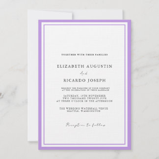 Invitación Elegante y Moda Script Lavender Boda