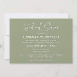 Invitación Elegante y moderna ducha Sage Green Virtual