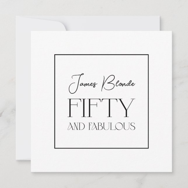 Invitación Elegante y Moderna Fiesta Unisex Quincuagésimo Cum (Anverso)