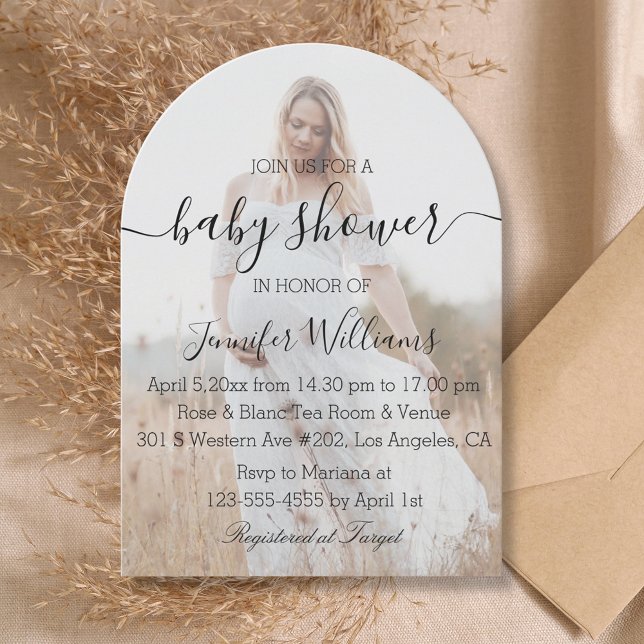 Invitación elegante y moderna foto de bebé (Subido por el creador)
