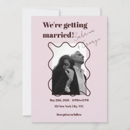 Invitación Elegante Y Moderna Fotografía En Un Boda