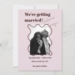 Invitación Elegante Y Moderna Fotografía En Un Boda