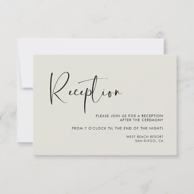 Invitación Elegante y moderna recepción de bodas con sabores  (Anverso)