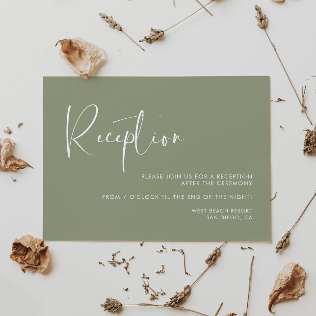 Invitación Elegante y moderna recepción de bodas en verde sab (Subido por el creador)