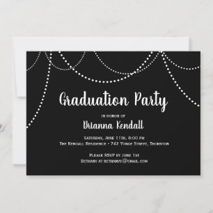 Invitación Elegante y moderna String Lights Graduation Invite