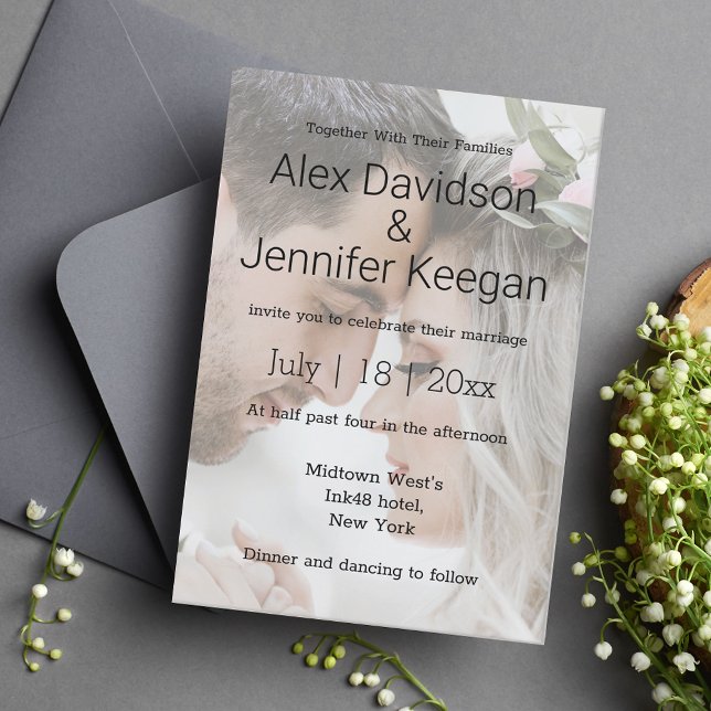 Invitación elegante y moderna tipografía boda moda fotográfic (Subido por el creador)