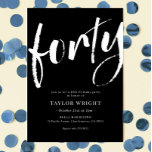 Invitación Elegante y moderno 40° cumpleaños de fiesta<br><div class="desc">Elegante y moderno 40° cumpleaños de fiesta</div>