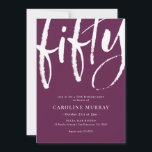 Invitación Elegante y moderno 50° cumpleaños de fiesta<br><div class="desc">Elegante y moderno 50° cumpleaños de fiesta</div>