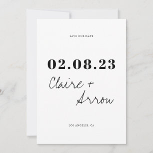 Invitación Elegante y Moderno Ahorra la Fecha de Boda