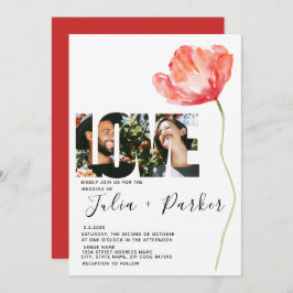 Invitación Elegante y moderno amor a los Bodas rojos