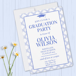 Invitación Elegante y moderno Blue 2025 Graduation Invitation