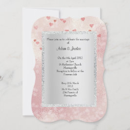 Invitación ELEGANTE Y MODERNO boda de corazones rosados