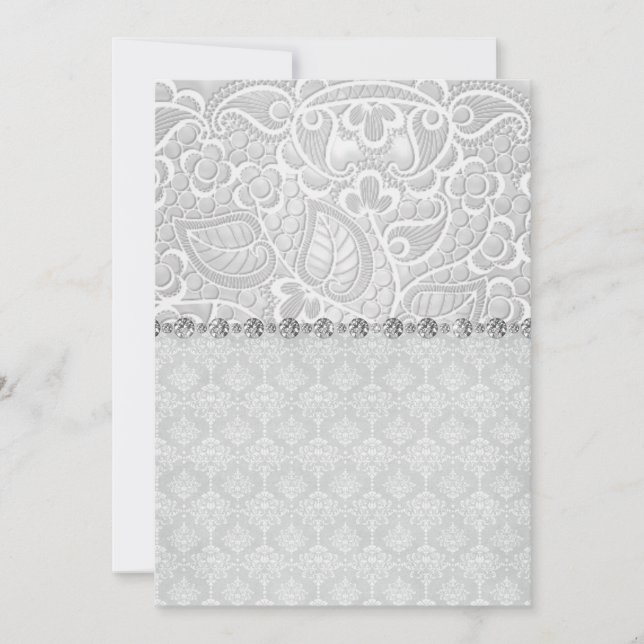 INVITACIÓN ELEGANTE Y MODERNO BODA DE DIAMANTES DE LACE (Anverso)