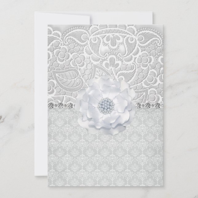 INVITACIÓN ELEGANTE Y MODERNO BODA DE DIAMANTES DE LACE (Anverso)