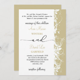 Invitación Elegante y moderno Boda de escritura floral blanca