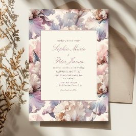 Invitación Elegante y moderno Boda de flores Rubor y Mauve