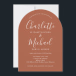 Invitación Elegante y moderno Boda de Terracota Dusty<br><div class="desc">Elegante invitación a la boda con firma de terracota con nombres de estilo de firma,  esta elegante invitación a la boda puede ser personalizada con su información en letras de moda. Diseñado por Thisisnotme©</div>